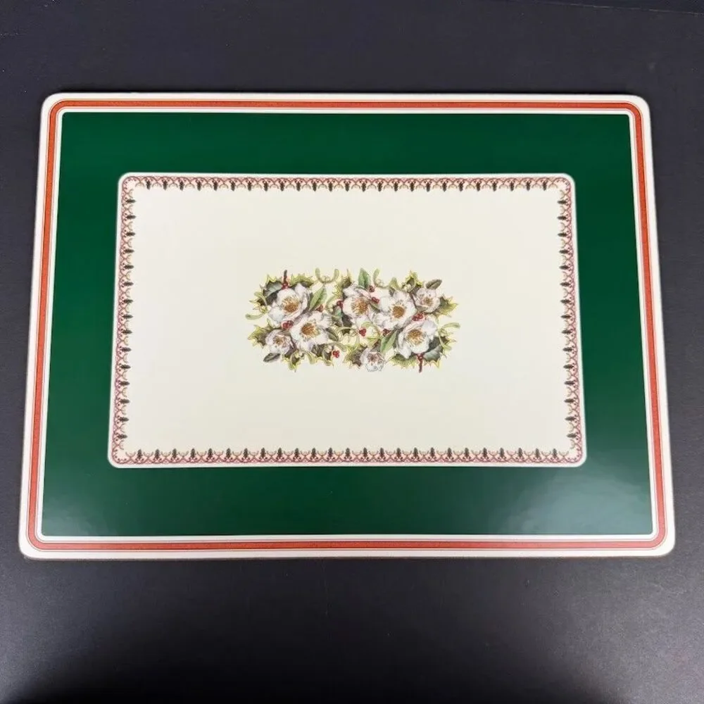 Set of 4 Spode Christmas Rose Cork/Acrylic Finish 16x12 Placemats Made England